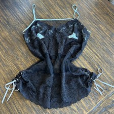 Victoria's Secret VTG Y2K Coquette Cinderella Blue Black Slip Cami Women  s L-XI