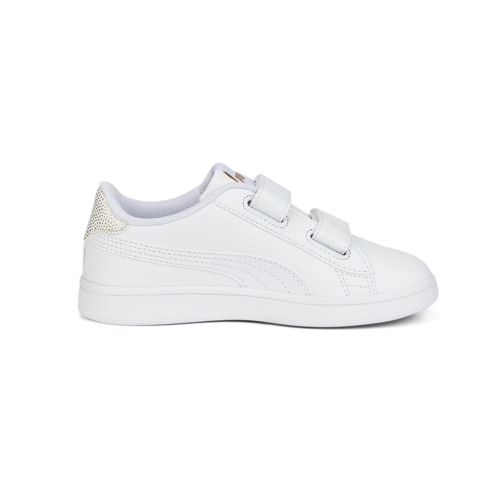 Scarpe casual sneakers PUMA Smash V2 Metallics V slip on bambino ragazza bianche 386