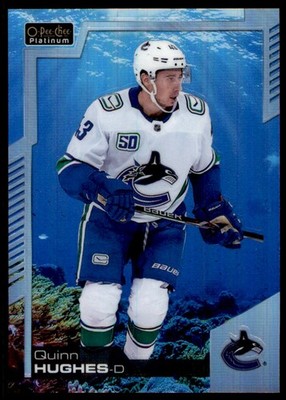 2020-21 O-PEE-CHEE PLATINUM AQUAMARINE QUINN HUGHES 092/499 VANCOUVER CANUCKS