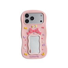 Bowknot Mirror Case For iPhone 17 16 15 14 13 Soft Silicone Phone Cover Hot Girl