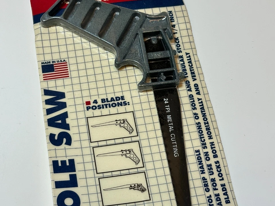 NOS Great Neck USA No. 87 Keyhole Saw, 4-Position, 24 TPI Metal Cutting Blade - Image 3 of 4
