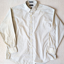 Chaps Dress Shirt Mens Tan Classic Fit 17-17.5 34/35 Button Down Long Sleeve