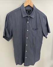 Men s Banana Republic Blue Slim Fit Short Sleeve Size Large, L Blue Dot