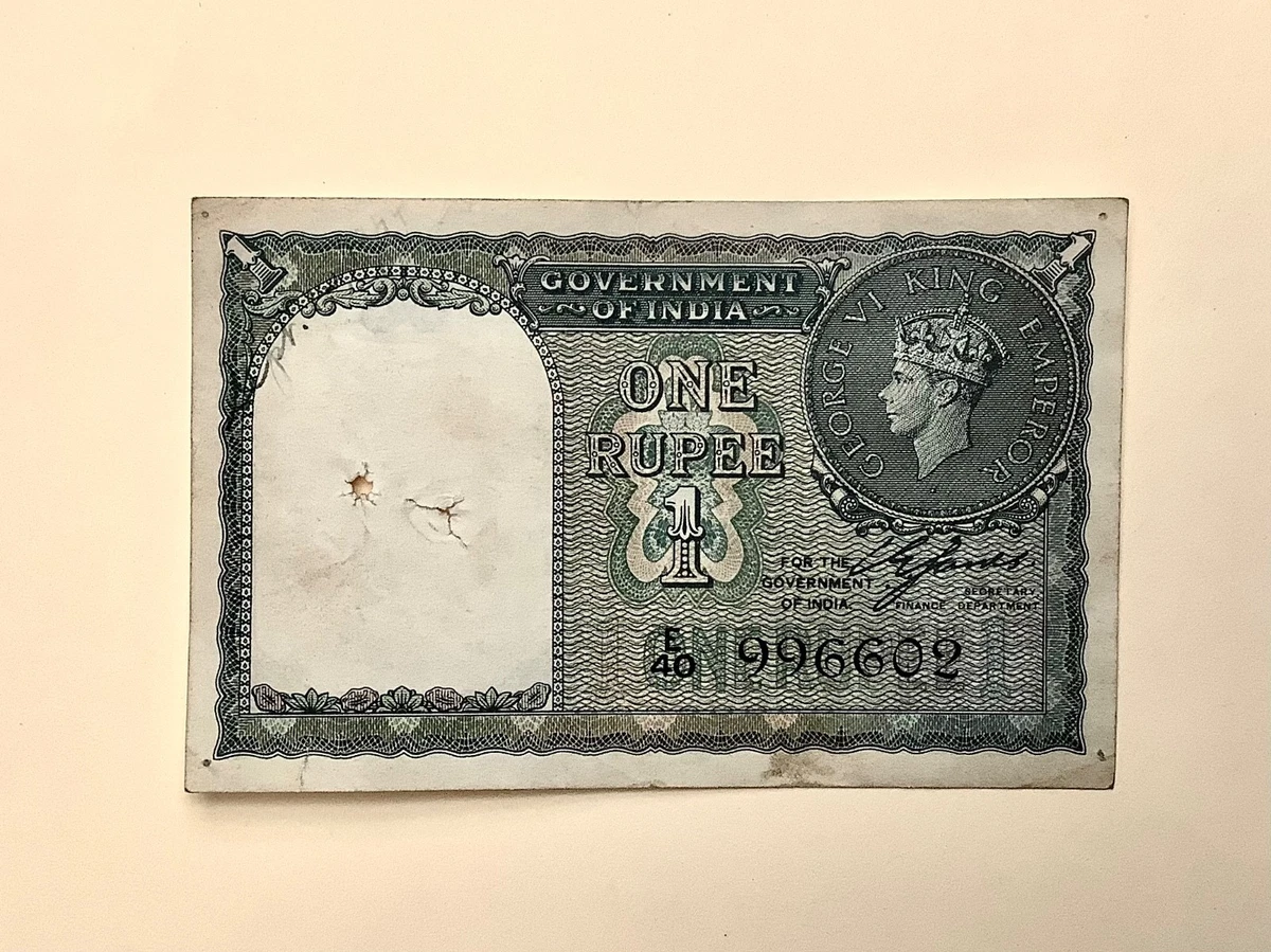 英国インドキングジョージ6世 1ルピー紙幣1940年 1940 India Rupee In Indian Paper Money for sale | eBay