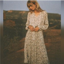 Anthropologie Current Air Olivia Snake-Print Flowy Midi Dress Women’s Size M