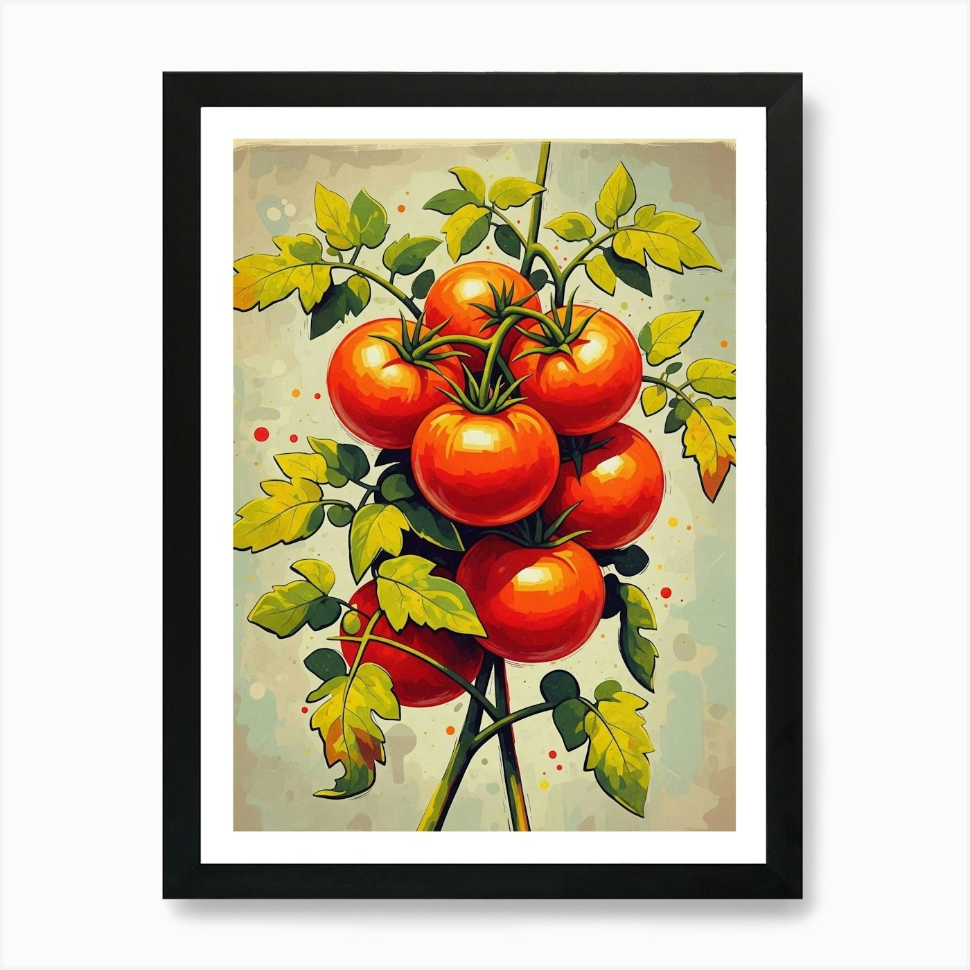 Tomatoes On A Vine Art Print Framed Wall Art Poster Canvas Print Picture