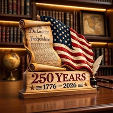 250th Anniversary America Decoration, 1776  2026 Patriotic Decor, USA Flag Wooden