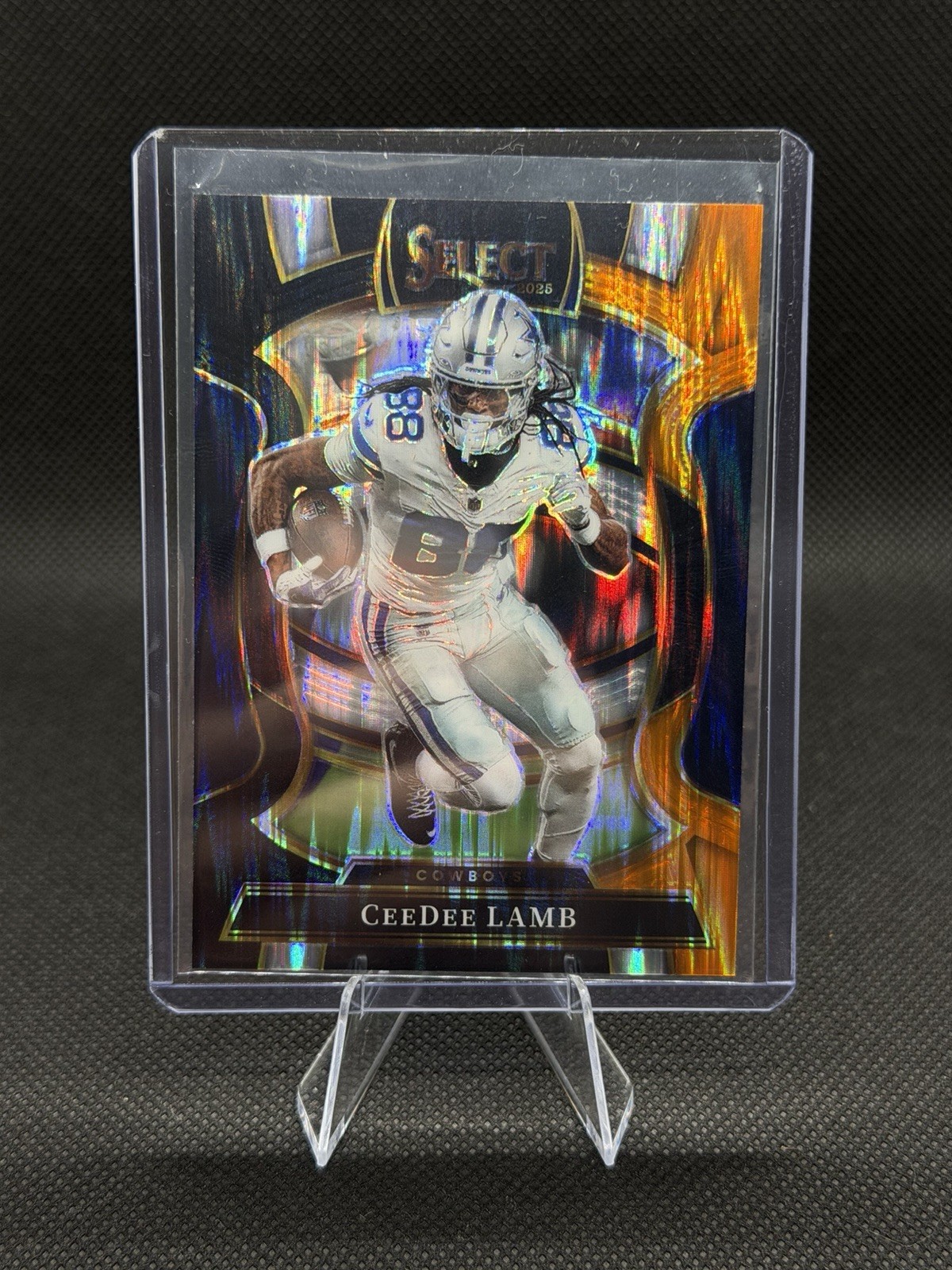 2025 Panini Select Prizm CeeDee Lamb #98 Orange Black Shock Dallas Cowboys