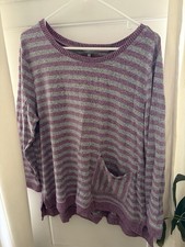 Habitat Clothes To Live In Sweater Women Soft Knit Pullover Pink Gray Size L