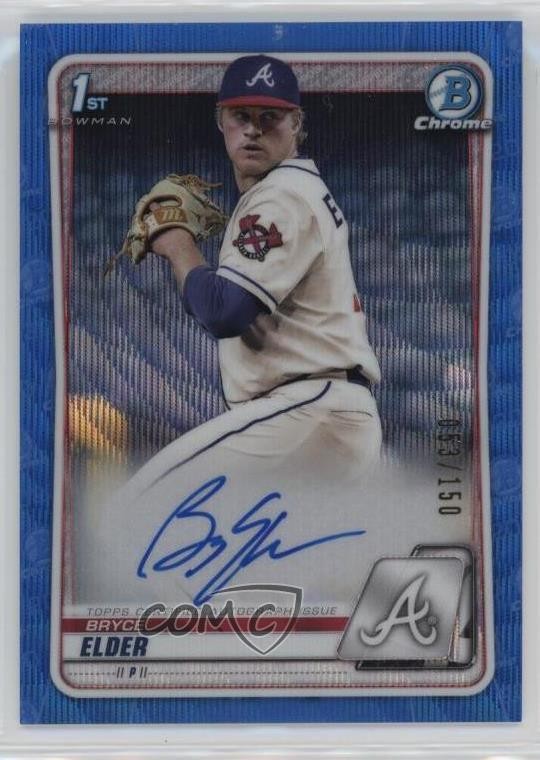 2020 Bowman Draft Chrome Picks Blue Wave Refractor 53/150 Bryce Elder Auto 3hd