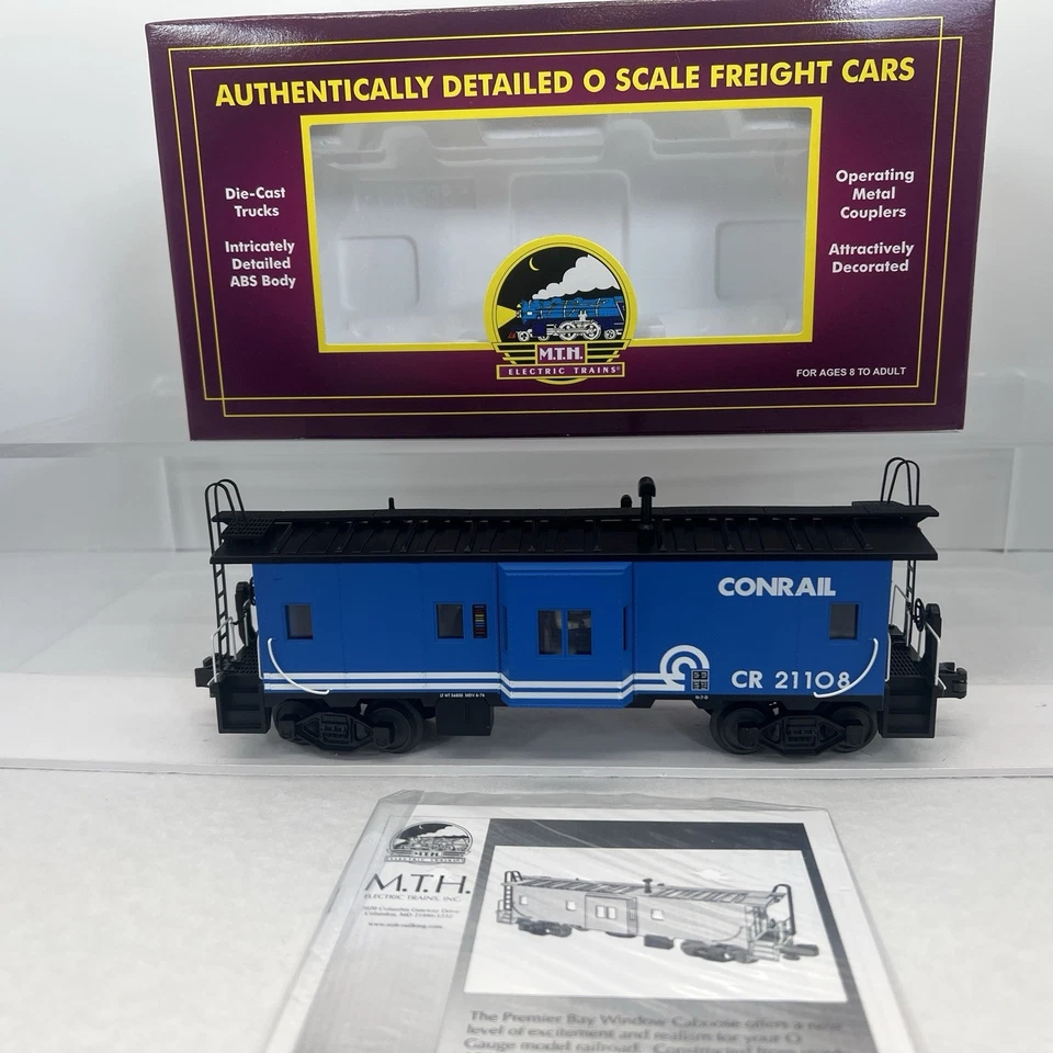 MTH Premier 20-91039 Conrail Bay Window Caboose #CR21108 O Gauge New - Image 2 of 4