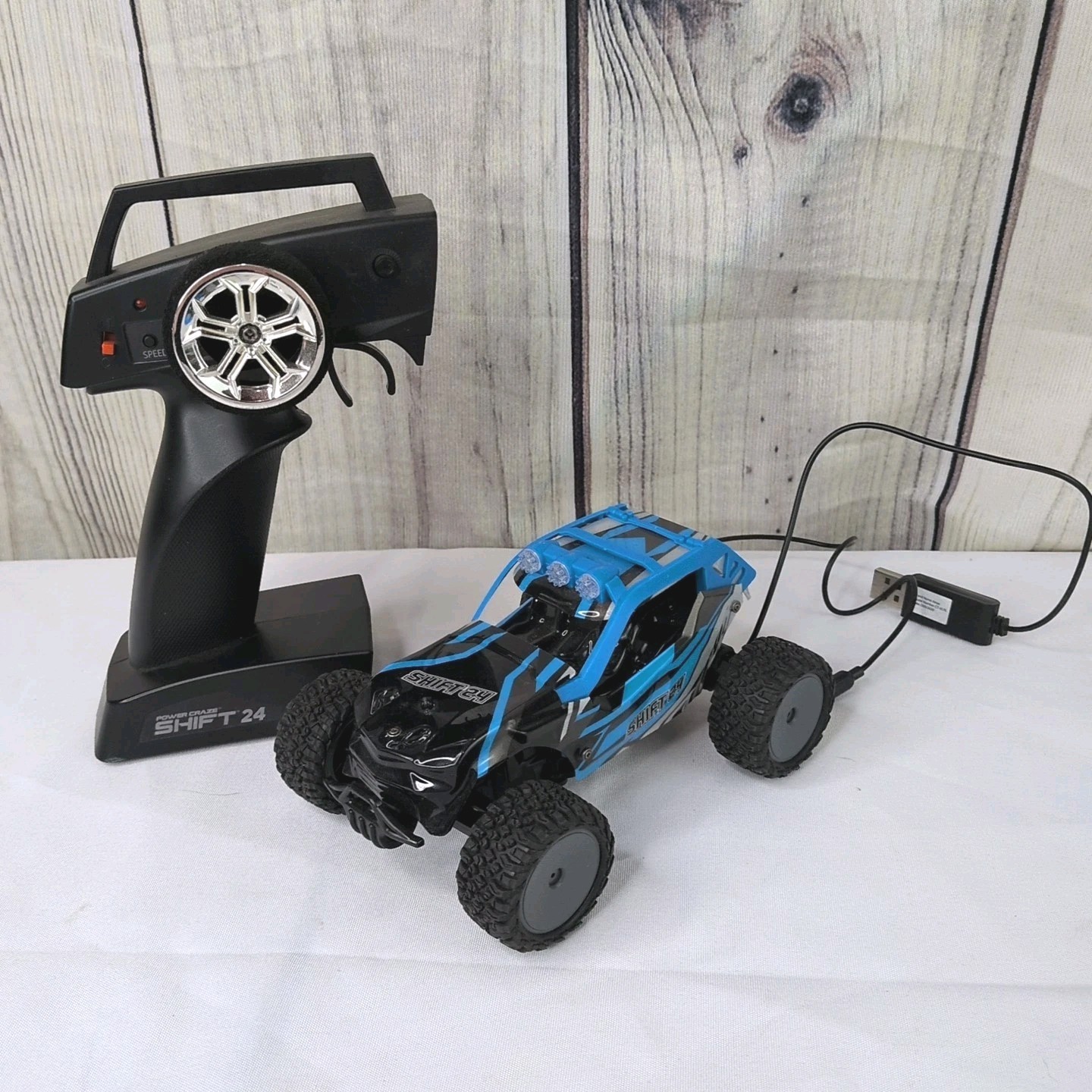 *FOR PARTS* Power Craze Shift 24 RC Blue Buggy With WORKING 