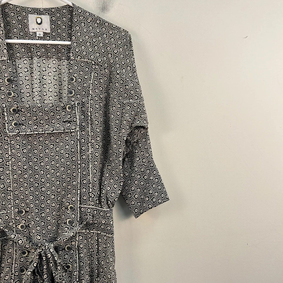 Mono Mameluco Mayle Mujer 0 Seda Negro Floral Manga 3/4 33" Entrepierna 22395 Foto 4 de 4