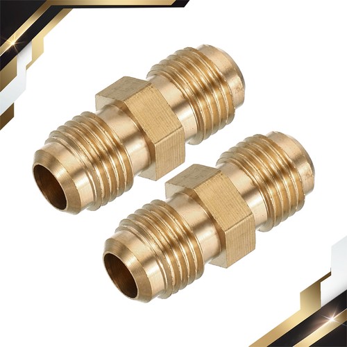 2Pack Brass Tube Coupler 5/16" Flare x 5/16" Flare Male Connector Pipe Fitting