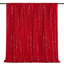 7x7 Ft Red Sequin Backdrop Curtain Background Drapes Birthday Party Decor