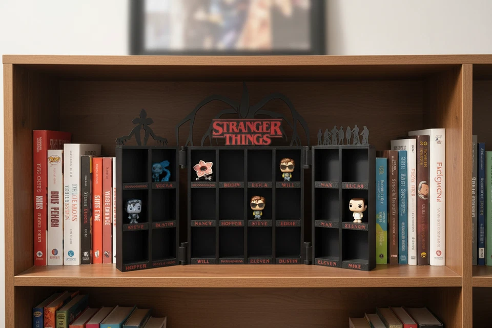 Stranger Things Kinder Joy Minifigure Display Stand | Foldable Collector Organiz