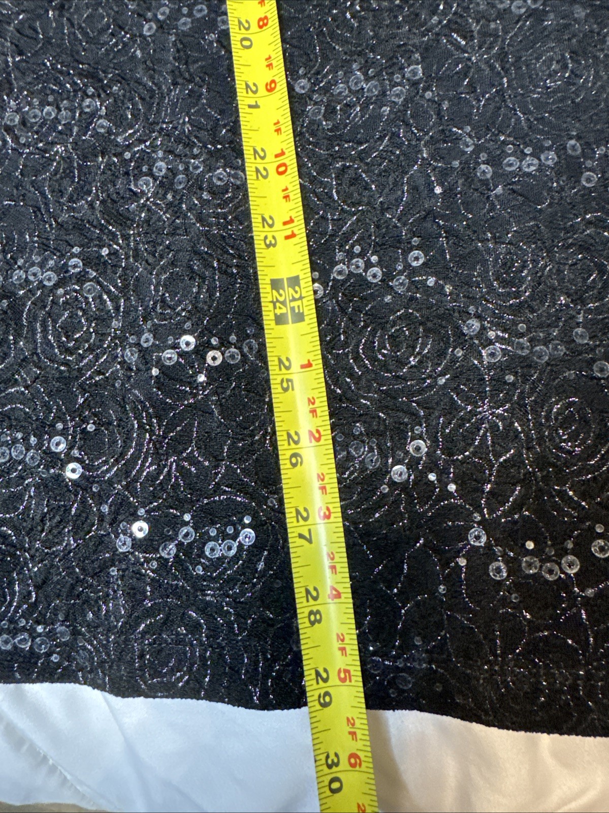 White Stag Shirt Top T-Shirt Women 3X (22W-24W) Sequin Black Floral