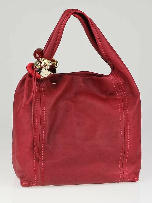 Jimmy Choo Large Saba Hobo Bag Purse with 3 Bangles in Red Jimmy Choo Large Saba Hobo Bag Purse with 3 Bangles in Red