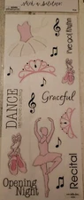 paper studio stickabilities stickers Dance ballerina glitter 18 pieces 
