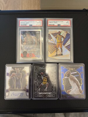 NBA Panini Topps Bronny James Auto PSA 10 LeBron James PSA 9 Lakers Bundle Set