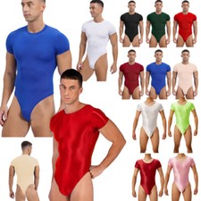 Mens One Piece Bodysuit Thongs Jumpsuit Shirt Solid Color Pajamas Undershirts