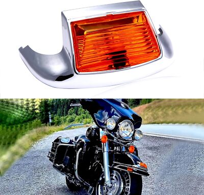 GOODFITMENT LED Front Fender Tip Light For Harley Heritage Softail / Road King – White Light, Chrome