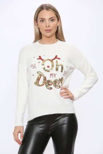 WOMEN CHRISTMAS JUMPER OH MY DEER 