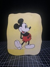 Basal WOOD Walt Disney Productions Mickey Mouse Poster White Face Shoes VTG