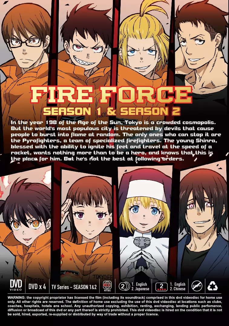 DVD FIRE FORCE Season 1 & 2 (Episode 1-48 End) English Dubbed