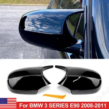 Gloss Black M3 Style Side Mirror Cover Cap For BMW E90 E92 E93 E82 328i 335i LCI