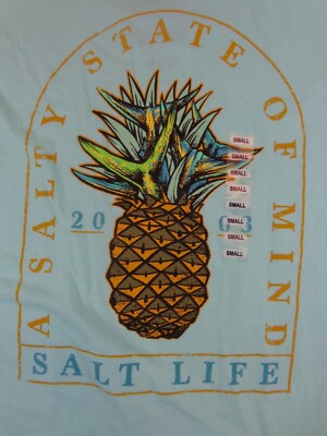 Salt Life Men's Fresh and Juicy S/S Pineapple T Shirt Sz Small Blue New With Tag