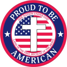 12 Pack Proud To Be American USA Flag Christian Cross Circle Bumper Stickers