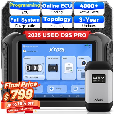 XTOOL D9S PRO DOIP/CANFD BiDirectional Scanner All System Diagnostic 42+ Reset