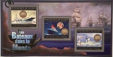 FRANCOBOLLI GUINEA BARCHE DEL MONDO 2012 MNH TITANIC NAVE DA CROCIERA PORTAEREI 1