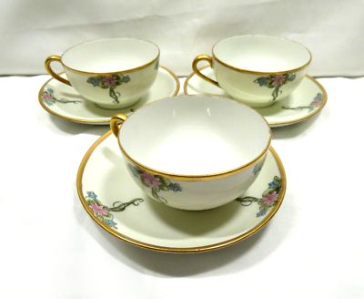 その他 norippe Antique Noritake Nippon Porcelain Cup & Saucer x3 Rare Pattern | eBay