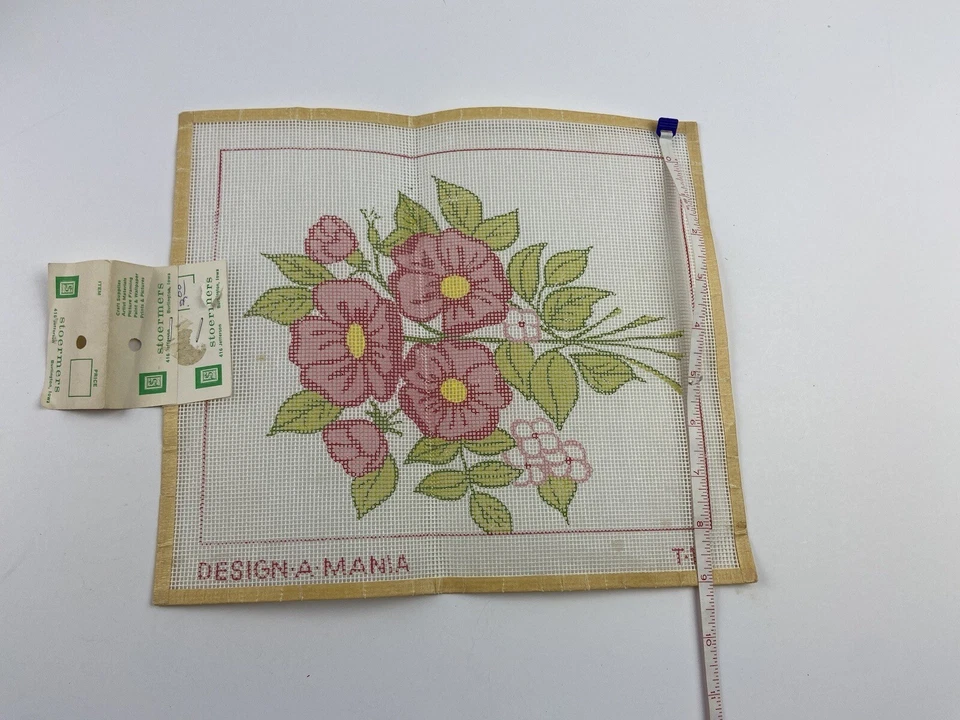 Needlepoint Canvas Pink Flower Daisy Geranium 10 In By 8 In - Image 4 of 4