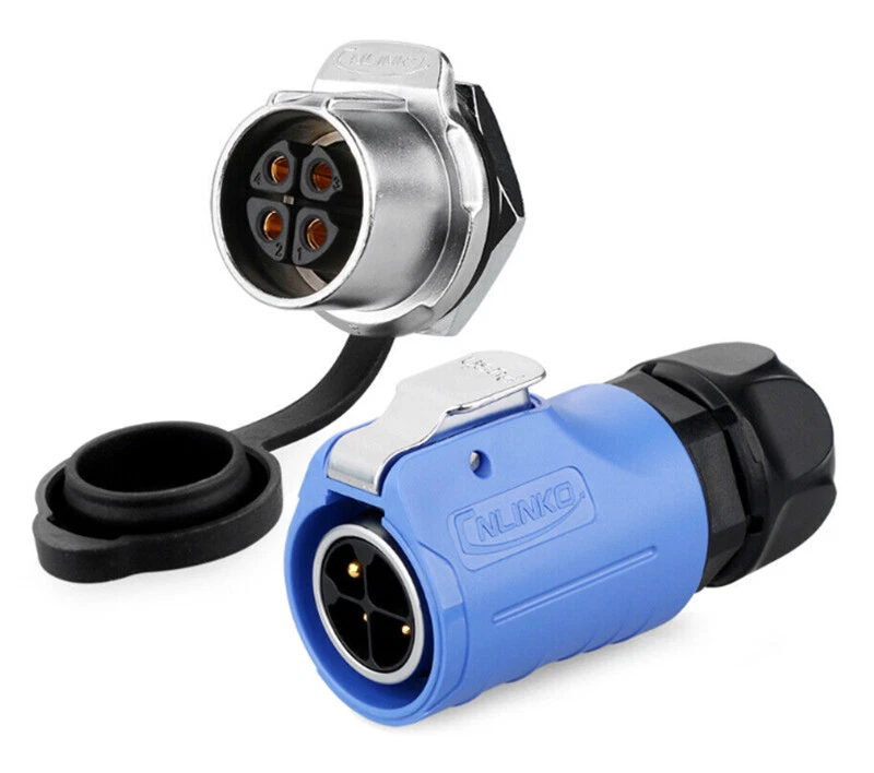 Plug Socket Male Female Cable Connection LED Display IP67 Waterproof M20 2-12Pin - Image 2 of 4