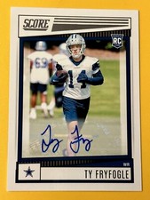 2022 Score Signatures #396 Ty Fryfogle Auto Dallas Cowboys