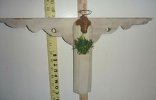 Vtg Hand Made Wood DOG 'Angel' WALL Hanging Folk Art - Signed 15"H x 17"W