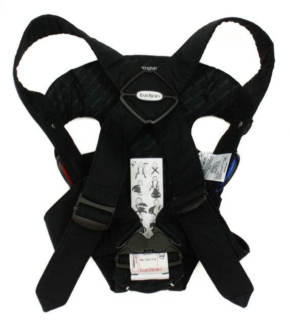 Classic Black BabyBjorn 100 Cotton Front Infant Baby Carrier 825lbs 0