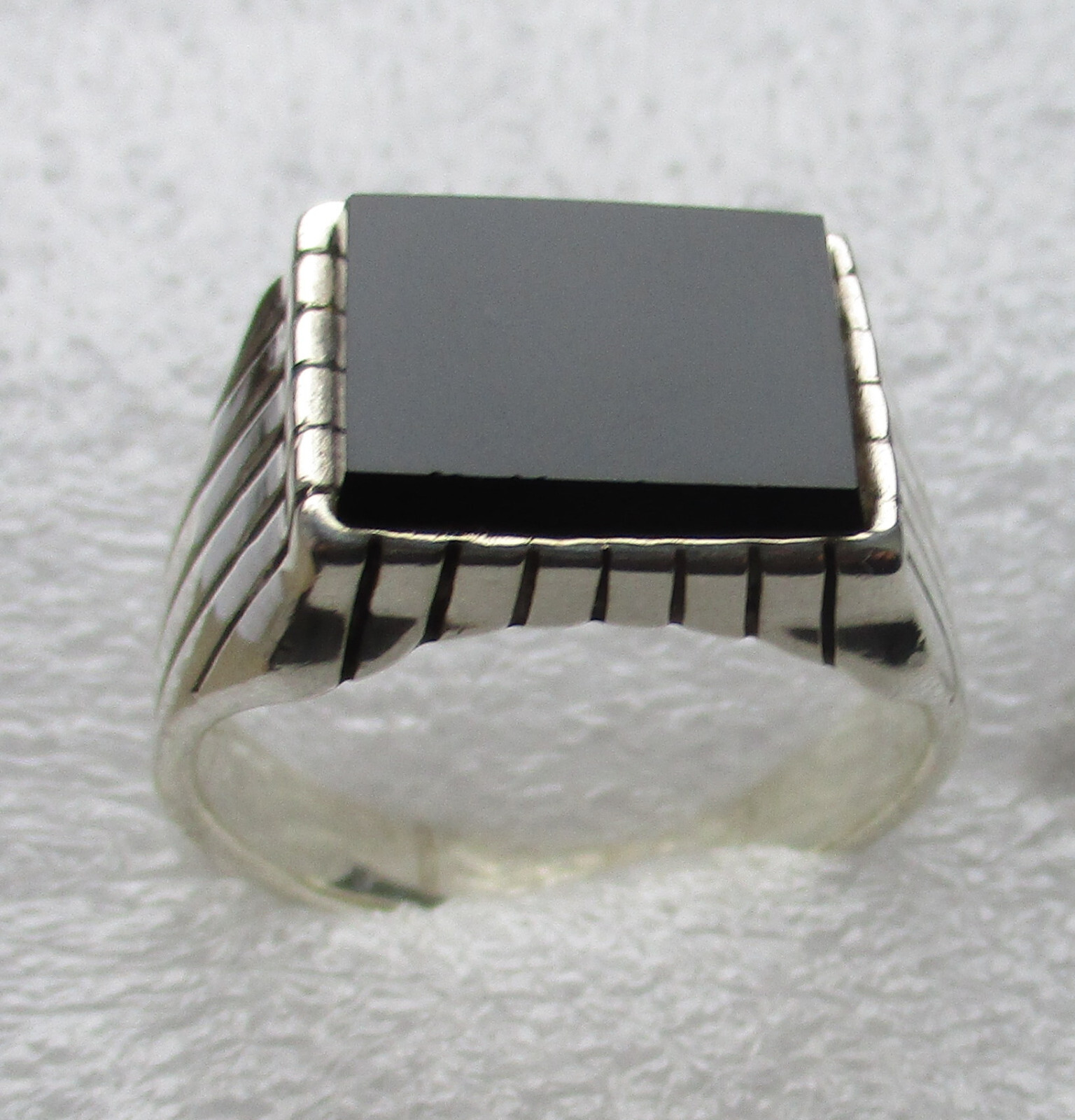 SOLID Pretty 925 Silver Ring - Signet Ring - image 7