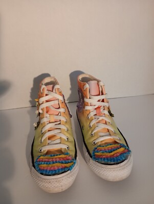 Converse All Star Custom Bedazzled Flower On The Side Sneaker