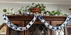 Handmade Chain Garland From A Blue Fabric Quilt Appx 6 Ft — photo 1