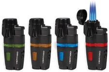Vertigo Crusher Triple Torch Flame Lighter w/ Cigar Punch
