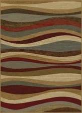 Contemporary 5x7 Abstract Lines Waves Swirls Actual: 5' x 7'