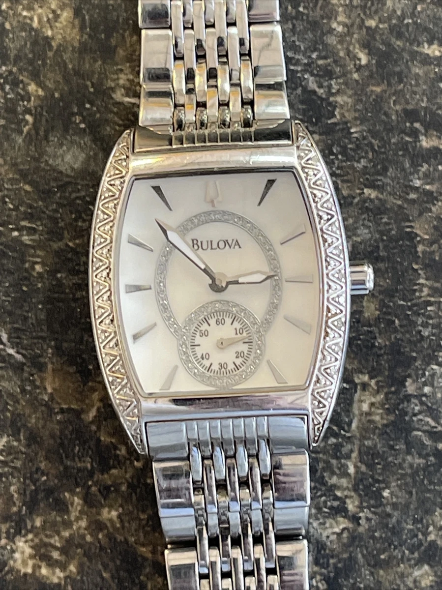 BULOVA 22 Diamonds Mother Of Pearl Dial Bracelet Watch Stainless 