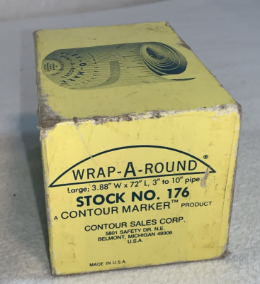 Wrap-A-Around No 176 B Contour Marker Large 3.88'' x 72'' 3'' 10'' Pipe Curv-O-Mark