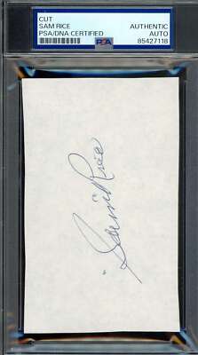 Sam Rice PSA DNA Coa Vintage Signed 3x5 Index Card Autograph | eBay