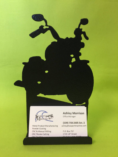 Metal Motorcycle Business Card Holder Display Stand Desktop 