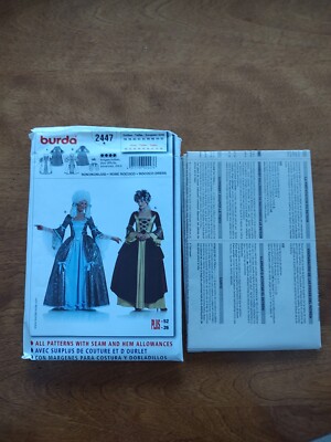 Burda 2447 sz 10-26 ladies' Rococo/ Louis XIV time period gowns sewing pattern
